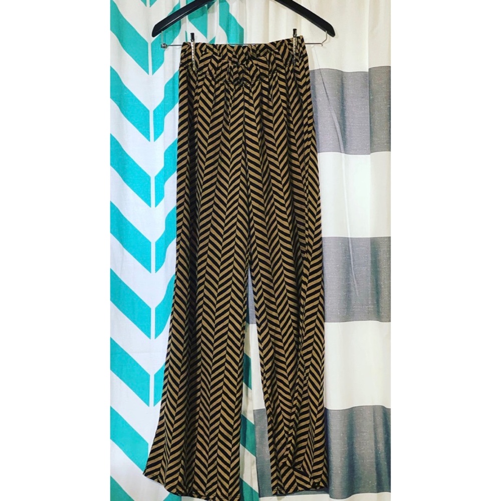 Black and Tan Palazzo Pants